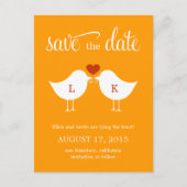 日付カードを保存するモノグラムの鳥 案内ポストカード (正面)