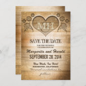 日付カードを保存する素朴な木造の国 セーブザデート (正面/裏面)