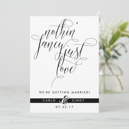 日付カードを保存する|社員の発表 招待状 (スタンド正面)