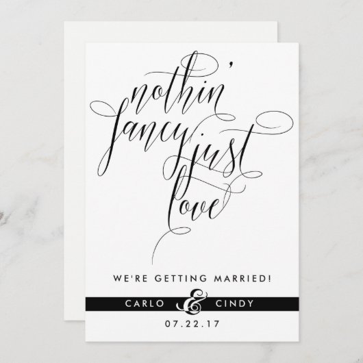 日付カードを保存する|社員の発表 招待状 (正面/裏面)