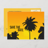 日付カードを保存するPalm Trees Sun 案内ポストカード (正面/裏面)