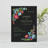 日付カードを結婚保存するハンガリーのレッドローズ 招待状 (スタンド正面)