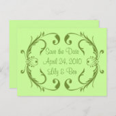 日付カードを緑で保存 案内ポストカード (正面/裏面)