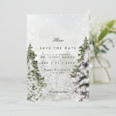 日付カードを除く素朴な冬の木々の結婚式 サンキューカード (スタンド正面)