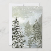 日付カードを除く素朴な冬の木々の結婚式 サンキューカード (裏面)