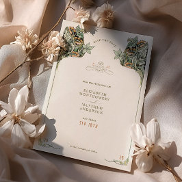 日付カードエレガンスビクトリアンの保結婚存 招待状