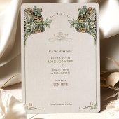 日付カードエレガンスビクトリアンの保結婚存 招待状
