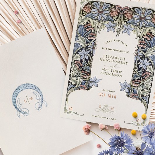 日付カードエレガンスビクトリアンの保結婚存 招待状