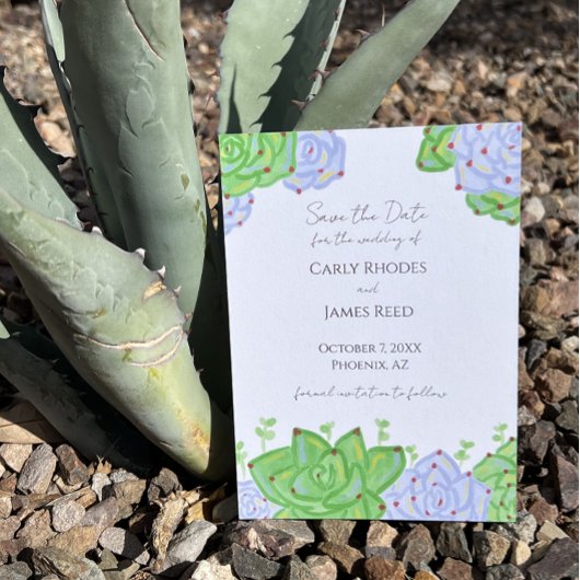 日付カードカラフルを鮮やかで多肉的に保存 セーブザデート