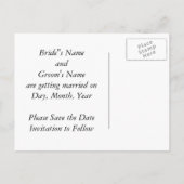 日付カード新郎新婦カップルの保存 案内ポストカード (裏面)