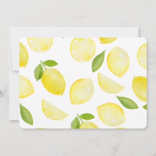 日付カード水のカラーレモンを保存する 招待状 (裏面)