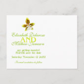 日付カード色彩の鮮やかを除く蘭の緑の花 案内ポストカード (裏面)