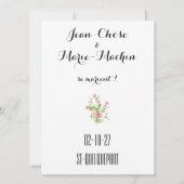 日付カード、素朴結婚のボホの結婚iを保存 招待状 (裏面)