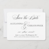 日付クラシックのアンパサンド保存 招待状 (正面)