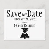 日付クラスの懇親会ミニマル白黒の保存 ポストカード (正面)