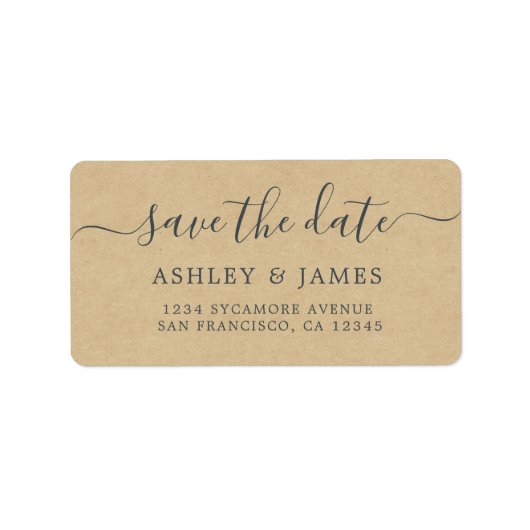 日付クラフトの保存紙差出人住所ラベル ラベル (正面)