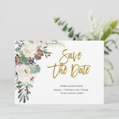 日付クリスマスの保存フローラ招待状 招待状 (スタンド正面)