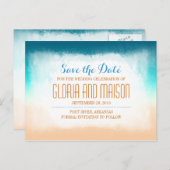 日付グラデーションはがきを青で保存 案内ポストカード (正面/裏面)