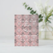 日付グランジポストカードのピンク 案内ポストカード (スタンド正面)