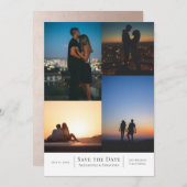 日付コラージュの結婚保存パーソナライズされた セーブザデート (正面/裏面)