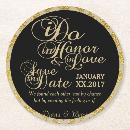 日付コースターの保存 ラウンドペーパーコースター (正面)