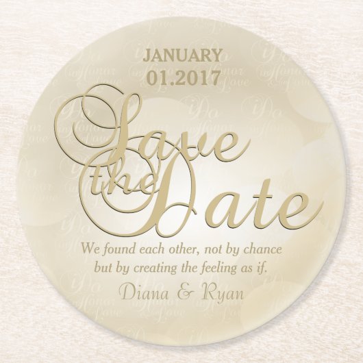 日付コースターの保存 ラウンドペーパーコースター (正面)