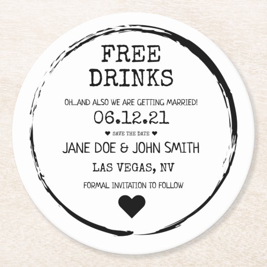 日付コースターの保存 ラウンドペーパーコースター (正面)