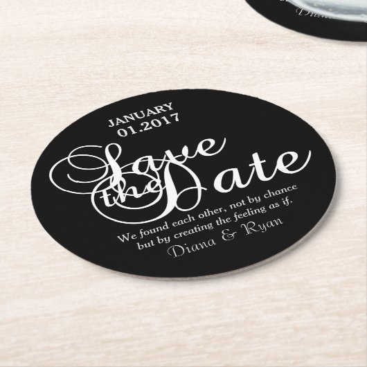 日付コースターの保存 ラウンドペーパーコースター (アングル)
