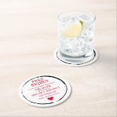 日付コースターの保存(赤) ラウンドペーパーコースター (インサイチュ)