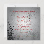 日付ゴシックの十字架とバラ招待状 セーブザデート (裏面)