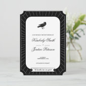 日付ゴシック体のスケルトンタロット結婚のB&Wを保存 招待状 (スタンド正面)