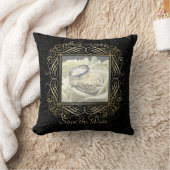 日付ゴールドフォイルエレガントドットのルックスクリプトを保存 クッション (ブランケット)