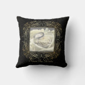 日付ゴールドフォイルエレガントドットのルックスクリプトを保存 クッション (裏面)