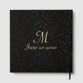 日付ゴールドフォイルエレガントドットのルックスクリプトを保存 ゲストブック (裏面)