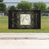 日付ゴールドフォイルエレガントドットのルックスクリプトを保存 横断幕 (インサイチュ)