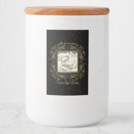 日付ゴールドフォイルエレガントドットスクリプトを保存 フードラベル