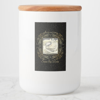 日付ゴールドフォイルエレガントドットスクリプトを保存 フードラベル