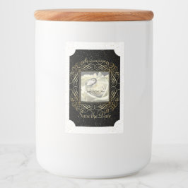 日付ゴールドフォイルエレガントドットスクリプトチケットの保存 フードラベル