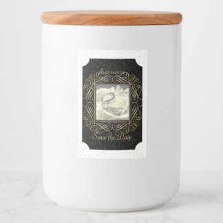 日付ゴールドフォイルエレガントドットスクリプトチケットの保存 フードラベル