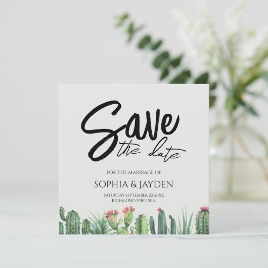 日付サボテンの水の色のセージ庭園の砂漠を保存 セーブザデート (スタンド正面)