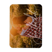 日付シックな白い書道、カップルの写真を保存 マグネット (縦)
