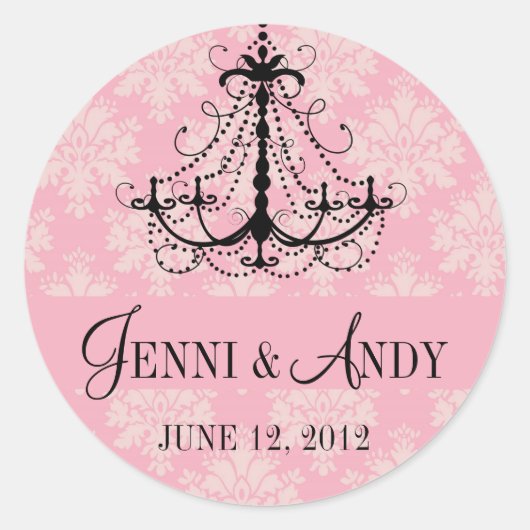 日付シャンデリアの名前の結婚鎌を保存 ラウンドシール (正面)