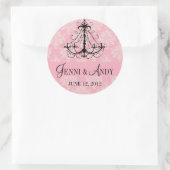 日付シャンデリアの名前の結婚鎌を保存 ラウンドシール (バッグ)