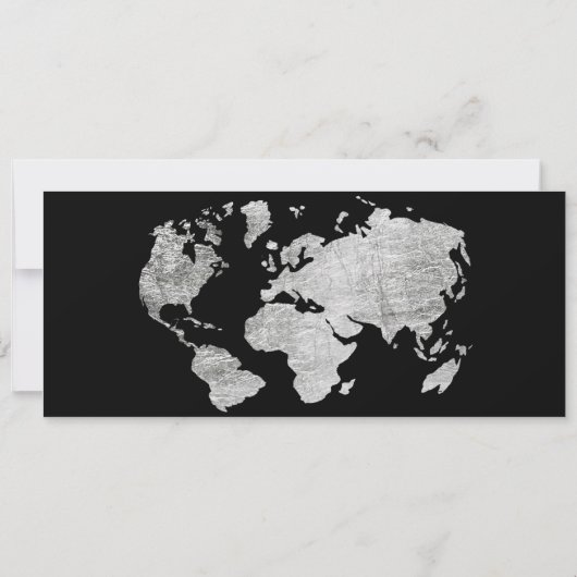 日付シルバーワールドマップボーディングパスを保存 セーブザデート (裏面)