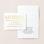 日付シンプルのお祝いフォイル結婚カードを保存 箔カード (ディスプレー)