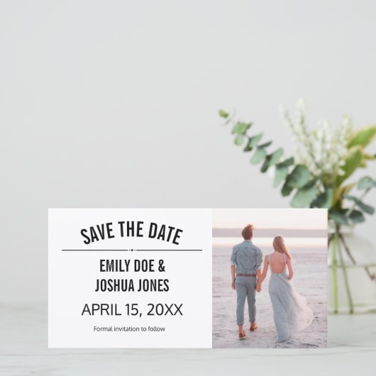 日付シンプルのテンプレートをプ結婚ラカスタムイする セーブザデート (スタンド正面)