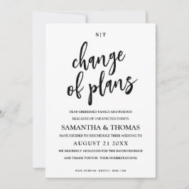 日付シンプルの変更結婚の告知 サンキューカード