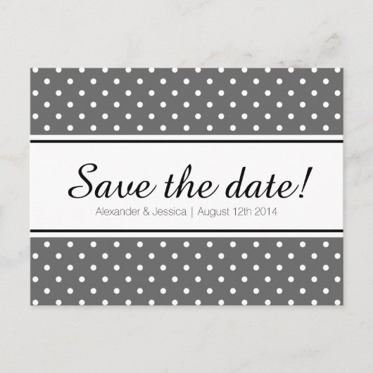 日付シンプルはがきを保存する | 白水玉模様 案内ポストカード (正面)