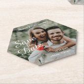 日付シンプルをホワイトセーブ ペーパーコースター (アングル)