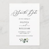 日付シンプルを保存するエレガントな結婚式 セーブザデート (裏面)